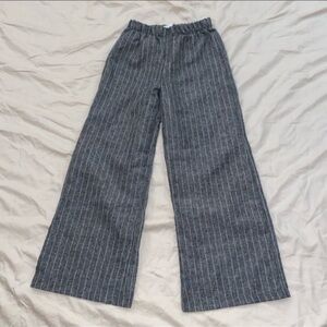 SHEIN Gray Pinstripe Wide-Leg Pants for Kids